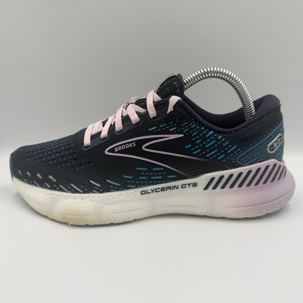 Brooks Glycerin GTS 20 Womens Size 7.5 Running Shoes 1203701B499 Black Pink Blue - Picture 3 of 9